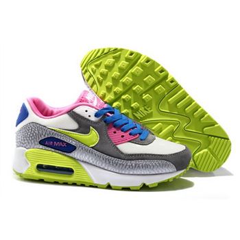 Nike Air Max 90 Womens Shoes New Special Colored Silver White Pink Blue Coupon Code